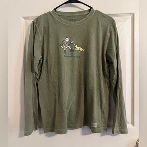 Life Is Good Kids Long Sleeve Green Shirt
